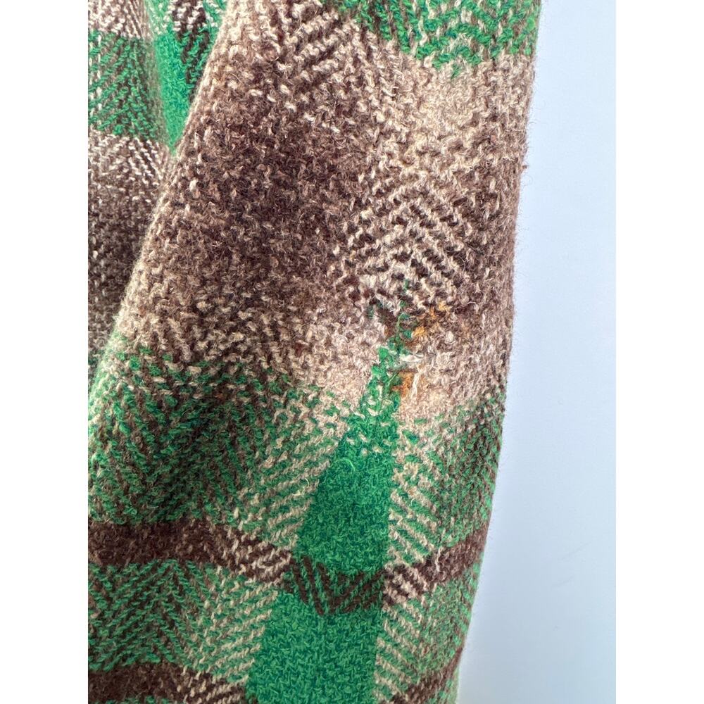 1970s Handmade Green Brown Plaid Skirt & Vest Set XXS - Picture 14 of 14